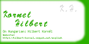 kornel hilbert business card