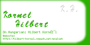 kornel hilbert business card